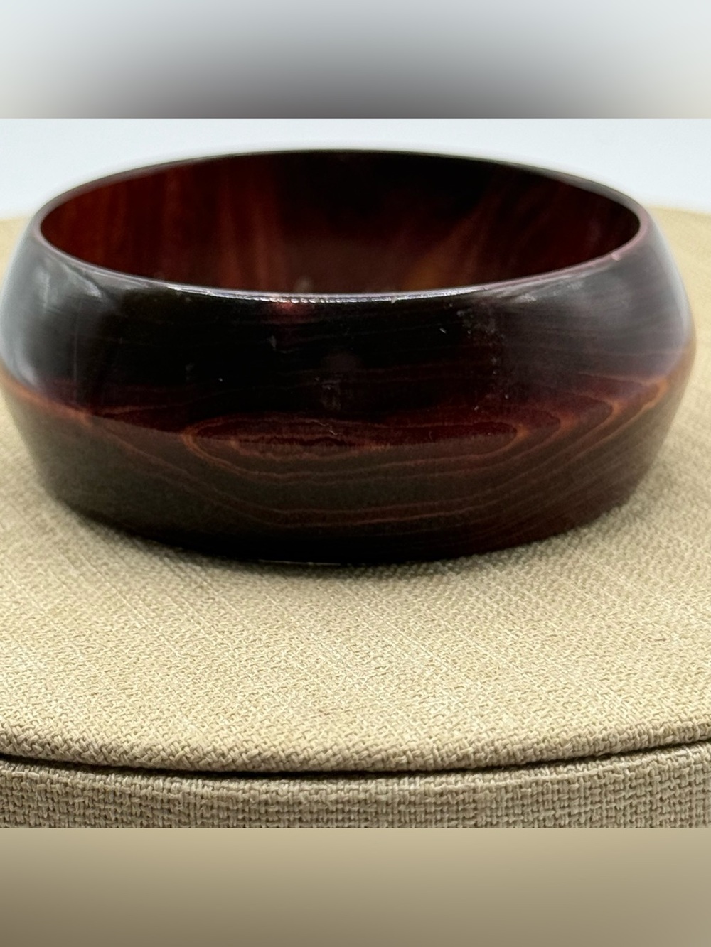 Woman’s Rich Dark Brown Woodgrain Bangle Bracelet